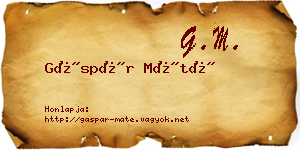 Gáspár Máté névjegykártya